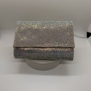Jessica McClintock Sparkling Silver Clutch